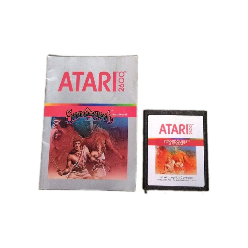Atari 2600 Swordquest Earthworld Game Manual Vintage Set